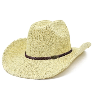 Western Cowboy Strohhut Für Damen Herren Atmungsaktiv Papierschwamm Sonnenhut Mit Stier Metall Schnalle Retro Fedora Jazz Hut Sommer Strand