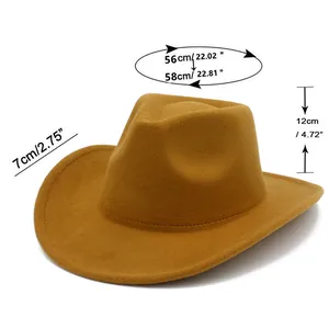 Size chart showing 56-58cm head circumference for the stylish wool fedora hat