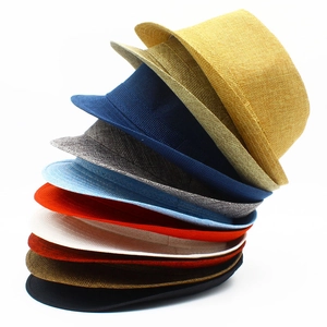 Selection of breathable straw fedora hats for men and women in ten various vibrant colors