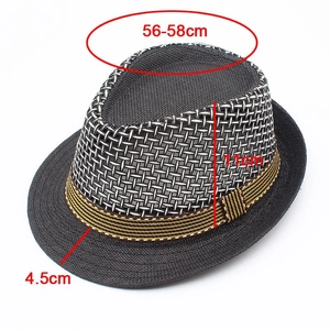 Detail view of hollow mesh weave sun hat with precise size markers 56-58cm circumference