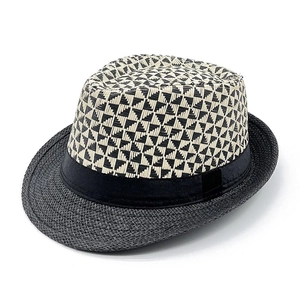 Cappello Fedora di Paglia di Carta Estivo per Donna Uomo Protezione Solare Traspirante Panama Jazz Cap Con Nastro Nero