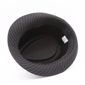 Men's stylish pinstripe trilby fedora hat made of cotton polyester with size 58 label