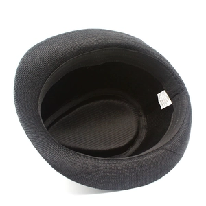 Macro detail of breathable cotton-polyester blend lining and size 58 label inside the hat