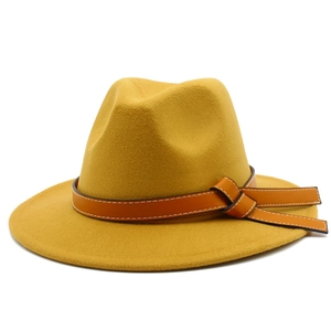 Breite Krempe Fedora Hut Wollfilz Jazz Hut Mit Ledergürtel Für Damen Herren Casual Herbst Winter Warm Mode Outdoor Kleid Hut