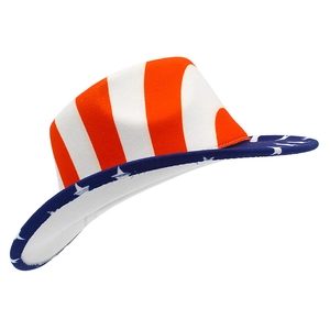Vintage US flag jazz hat with star stripes for stage performance and outdoor sun protection