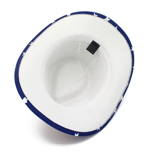 Stylish American flag fedora hat with blue star brim made of soft cotton polyester blend