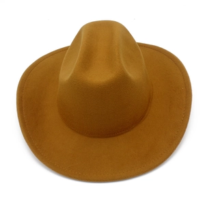 Detail of western cowboy felt hat showing fine stitching on wide brim and wool texture