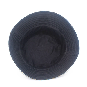 Classic black cotton bucket hat with wide brim and reinforced stitching for sun protection