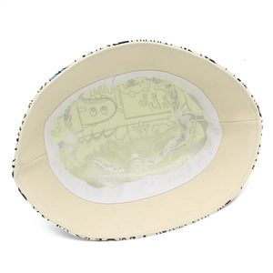 Detailed interior of double-sided cotton bucket hat with breathable white mesh lining