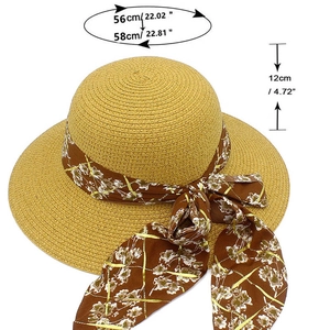 Detail of sun hat showing dimensions 56-58cm head circumference and 12cm height