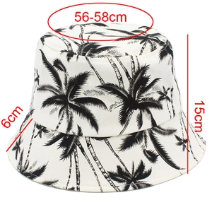 Spécifications de taille pour chapeau bob en coton avec motif palmier et tour de tête 56-58cm