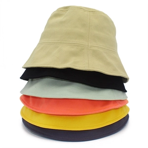 Klassische Fischerhüte aus Baumwolle für Sonnenschutz in sechs Farben mit Ziernaht