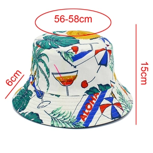 Detailed dimensions of tropical leaf sun hat with 15cm height and 56-58cm circumference