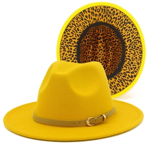 Vintage Leopard Print Fedora Hat For Men Women Wide Brim Jazz Cap With Belt Buckle Elegant Autumn Winter Warm Headwear