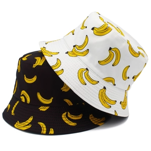Cartoon Bananen-Druck Baumwolle Anglerhut Für Damen Herren Lässig Outdoor Sonnenschutz Sommer Strand Fischerhut