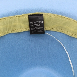 Detail shot of the inner sweatband and fabric care label for this wool jazz fedora hat