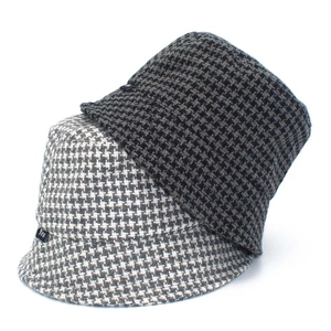 Vintage Houndstooth Bucket Hat For Women Autumn Winter Warm Cotton Fisherman Hat Retro Streetwear Plaid Cloche Sun Hat