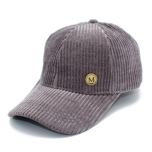 Adjustable corduroy baseball cap with M logo in light purple for men and women
