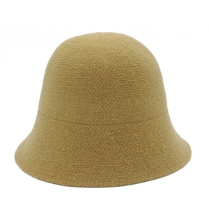 Women Winter Warm Knitted Bucket Hat Solid Color Woolen Yarn Fisherman Hat Retro Cloche Basin Hat Versatile Outdoor Hat
