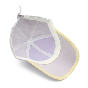 Detailed inner view of the baseball cap featuring reinforced seams and silver metal buckle