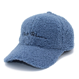 Teddy-Fleece Winter Baseballkappe Damen Herren Warm Weich Lammwolle-Imitat Buchstaben-Stickerei Verstellbar Mode Lässig Hut