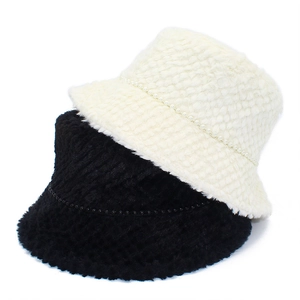 Bob Élégant en Fausse Fourrure pour Femme Avec Chaîne de Künstliche Perles Chapeau Peluche Chaud pour Hiver Décontracté Voyage Accessoire de Mode