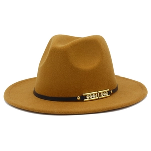 Vintage Wide Brim Fedora Hat For Women Men Lightweight Felt Jazz Hat With Rhinestone Buckle Belt Elegant Party Sun Hat