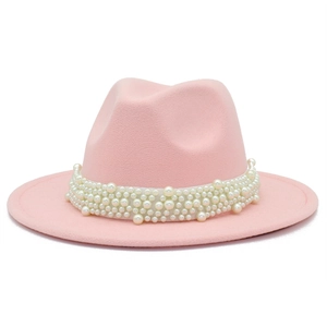 Chapeau Fedora Élégant Orné de Künstliche Perles pour Femmes Style Britannique Feutre de Polyester Léger Chapeau de Jazz