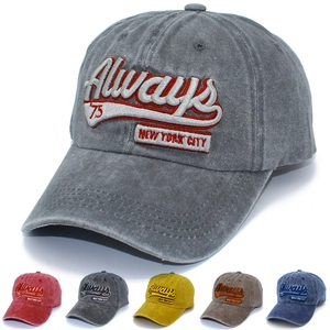 Berretto da Baseball in Cotone Lavato Vintage Always 75 New York City Ricamo Cappello Parasole Regolabile per Uomo Donna Streetwear