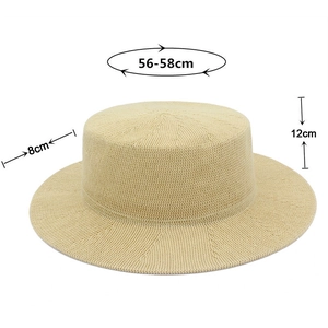 Detailed size specifications for the elegant woven straw hat with dimensions and fit