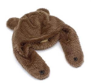 Chapeau d'aviateur en peluche marron avec oreilles mignonnes et cache-oreilles