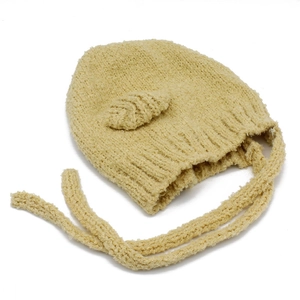 Schattige Berenoren Gebreide Muts Voor Dames Meisjes Winter Warm Oorbescherming Winddicht Bindbandjes Effen Kleur Cap