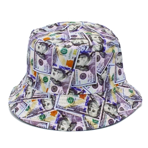 Bob unisexe hip hop avec imprimé billets de dollars US vintage en toile résistante