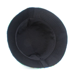 Internal view of the black bucket hat showing high-quality stitching and durable fabric