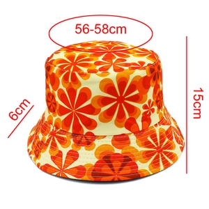 Detailed size chart for starry oil painting bucket hat with 56-58cm head circumference