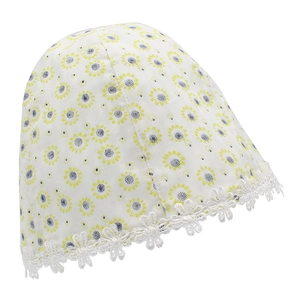 Chapeau de soleil pliable pour femme avec tournesols jaunes et bordure en dentelle