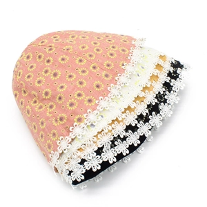 Chapeau de soleil à fleurs pour femmes avec bordure en dentelle et pliable