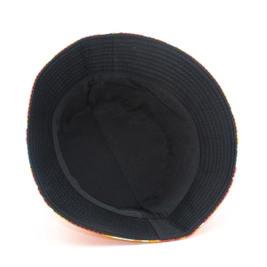 Detail shot of the sturdy cotton fabric and neat stitching on the reversible bucket hat
