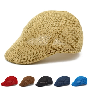Vintage Herren Mesh Atmungsaktive Schiebermütze Britischer Stil Sommer Baskenmütze Für Sonnenschutz Mittleres Alter Ivy Cap