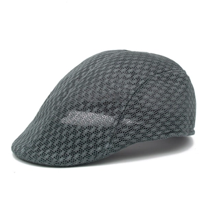Atmungsaktive Retro-Schiebermütze aus dunkelgrauem Mesh für Herren im britischen Vintage-Stil