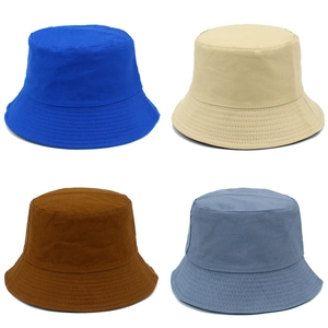 Détails de bobs en coton de haute qualité en bleu roi, beige, caramel et bleu-gris clair