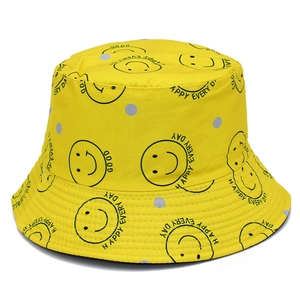 Bob jaune vif avec motif smiley et imprimé Happy Every Day pour les sorties