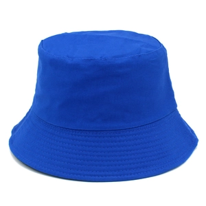 Chapeau bob minimaliste en coton bleu vif pour femmes avec bords surpiqués