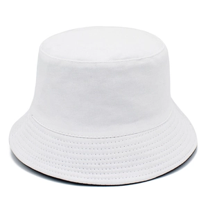 Chapeau bob minimaliste en coton blanc de haute qualité avec texture sergée
