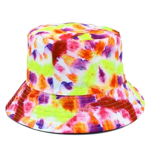 Bob réversible tie-dye avec motif aquarelle coloré pour protection solaire d'été