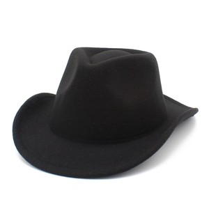 Chapeau de cowboy classique en feutre noir à bords larges pour enfants et parents