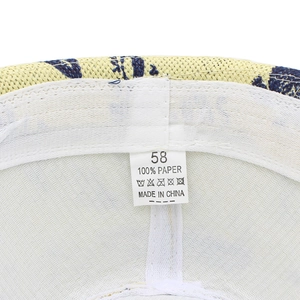 Detailaufnahme des inneren Schweißbandes mit 100% Papier und Größenetikett 58