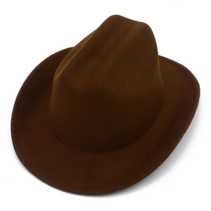 Chapeau de cow-boy classique en feutre marron pour enfants avec coutures fines de qualité