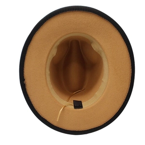 Detail view of the interior Fedora hat with adjustable drawstring and cotton lining