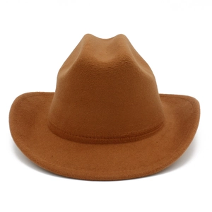 Chapeau de cowboy western classique en feutre kaki pour enfants avec large bord pour scène